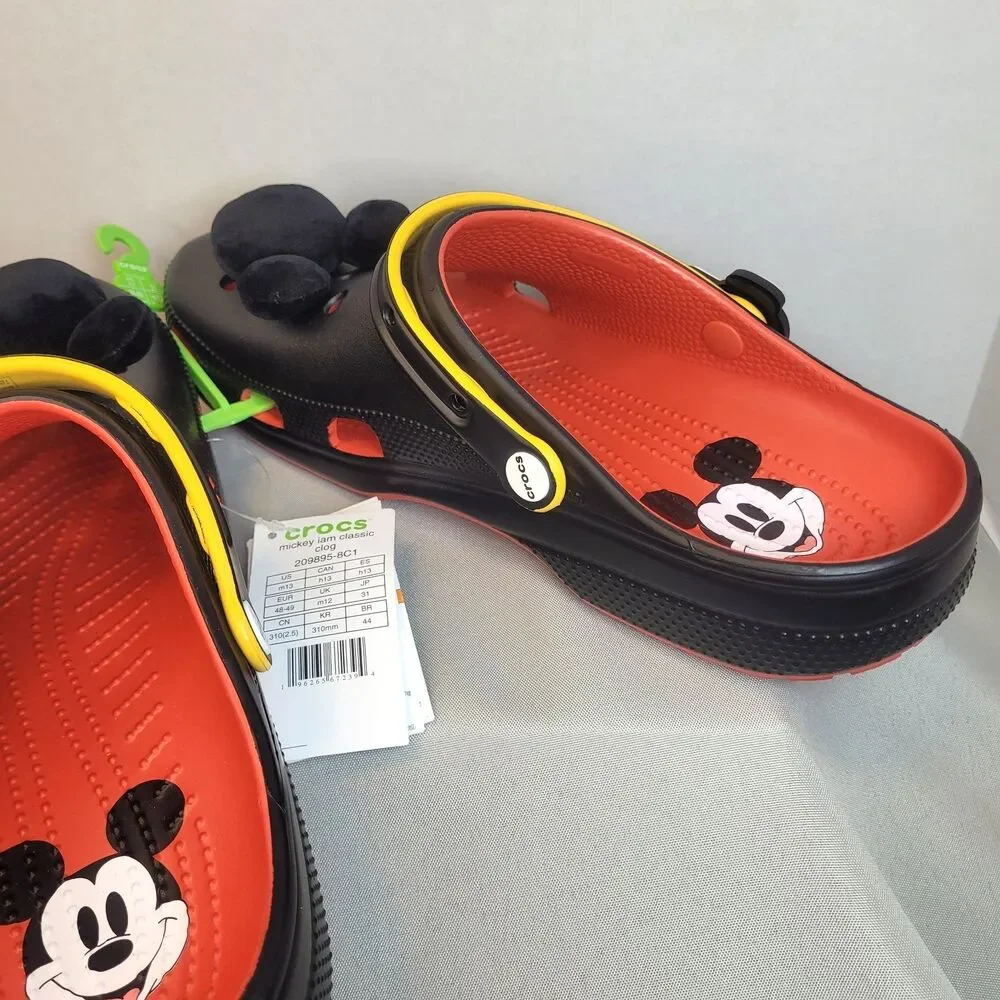 Crocs Disney Parks Plush Mickey Mouse New Black Men's Size 13 Limited Edition